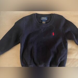 RALPH LAUREN POLO Crewneck Sweater Navy Blue Red Logo Baby Toddler Size 2T